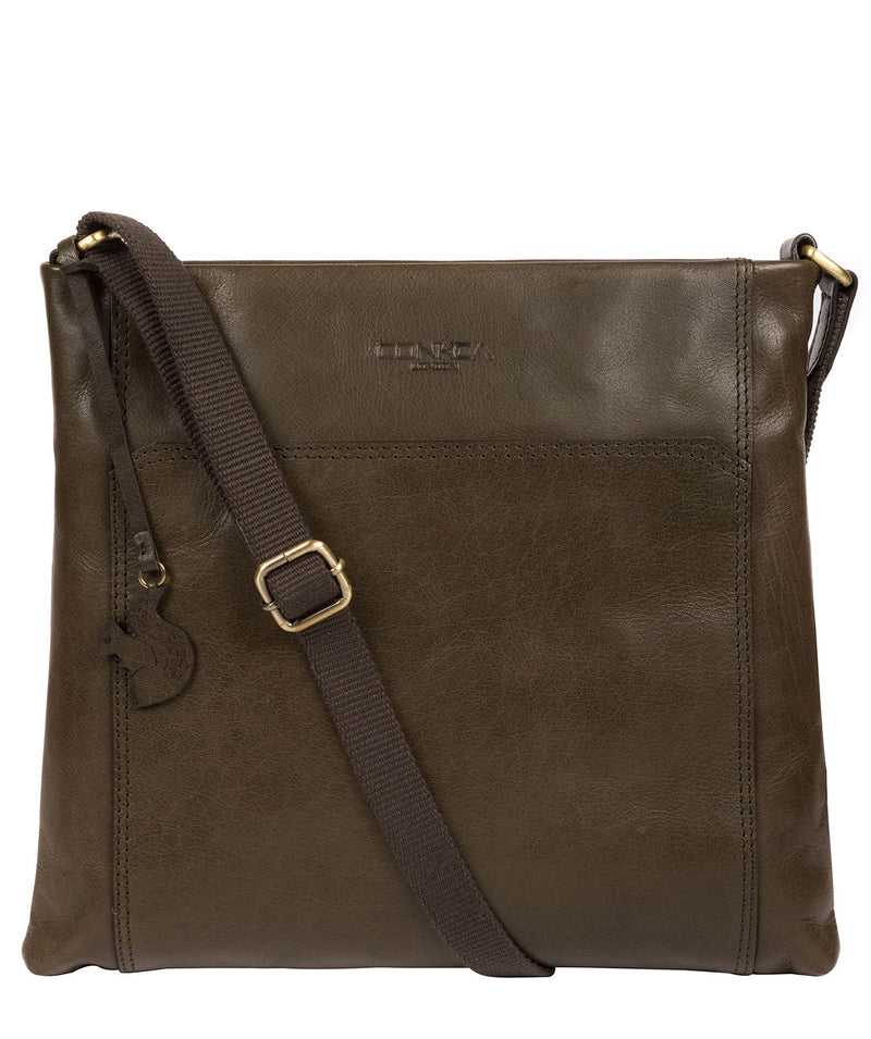 'Lina' Olive Leather Cross Body Bag image 1