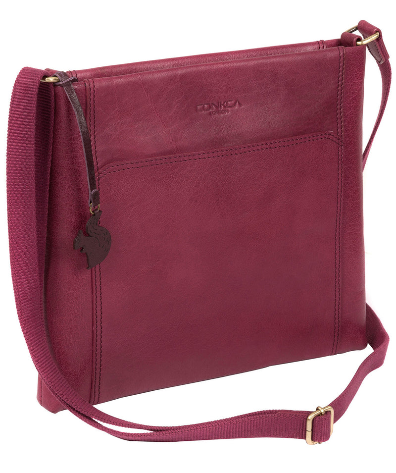 'Lina' Orchid Leather Cross Body Bag image 3