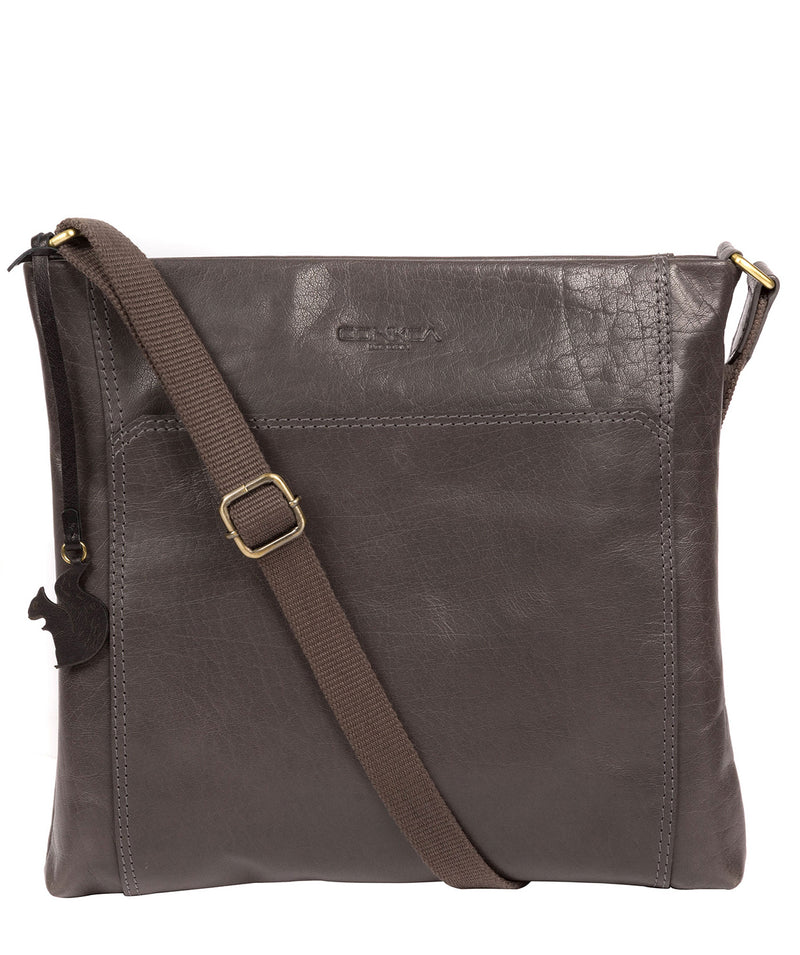 'Lina' Slate Leather Cross Body Bag Pure Luxuries London