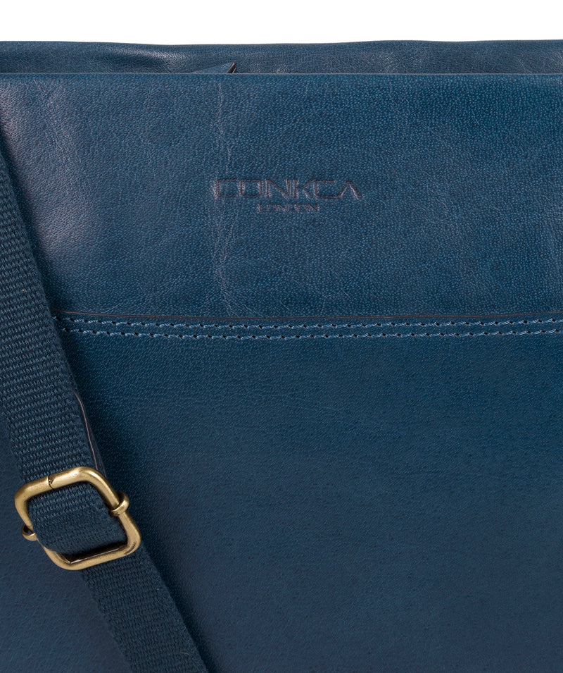 'Lina' Snorkel Blue Leather Cross Body Bag image 7