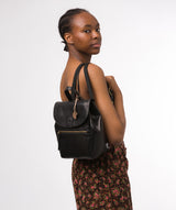 Conkca London Originals Collection #product-type#: 'Simone' Black Leather Backpack