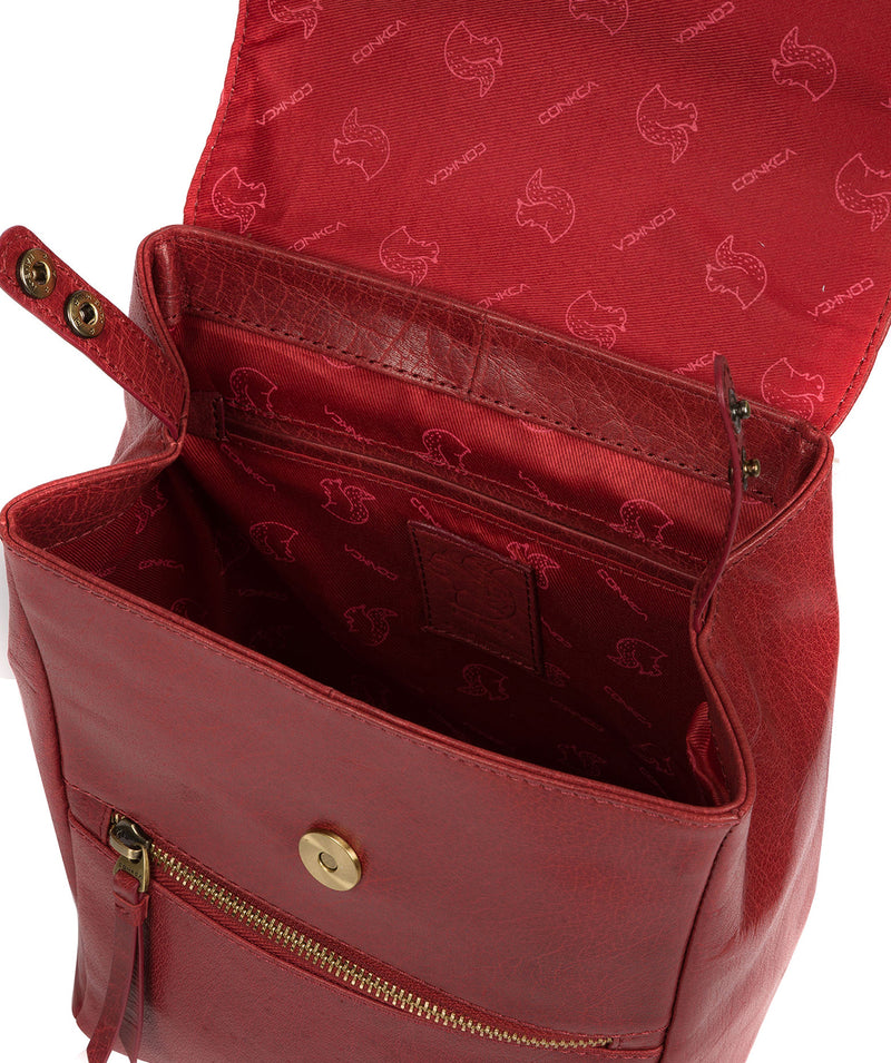 'Simone' Chilli Pepper Leather Backpack image 4