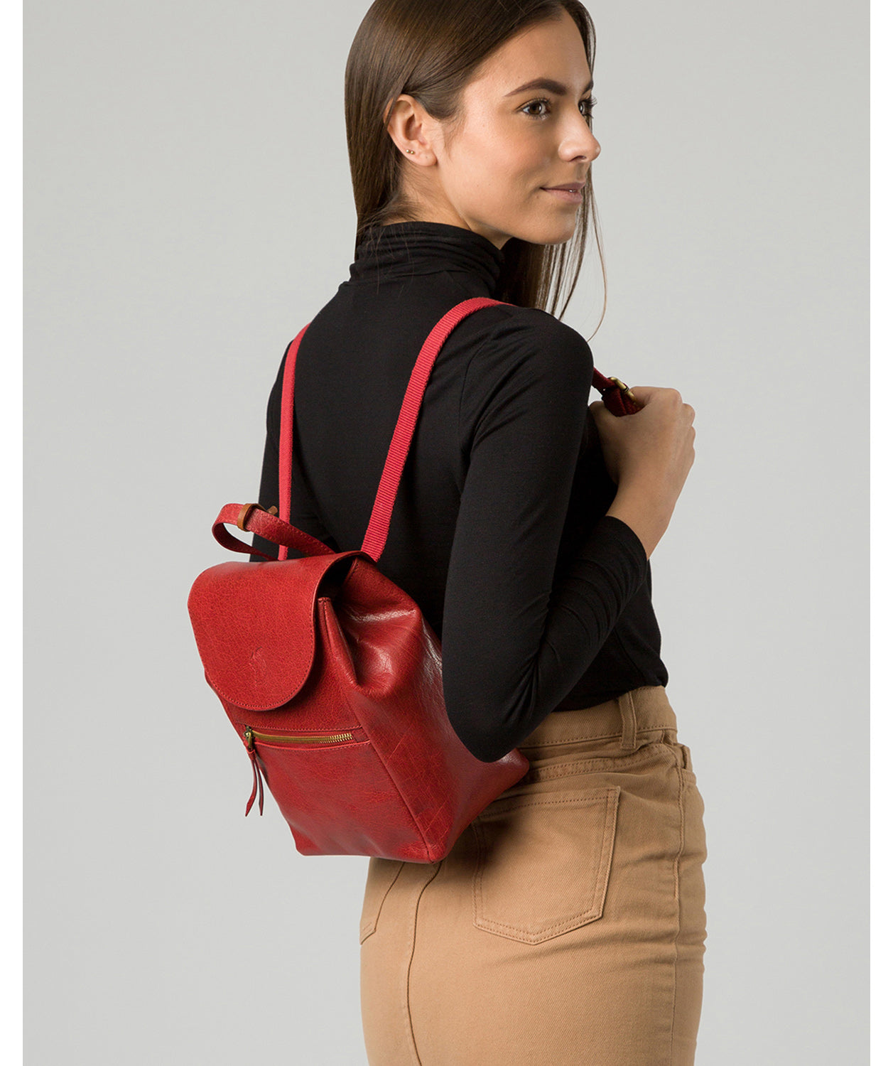 asos red leather backpack Red Leather Backpack 'Simone' by Conkca London