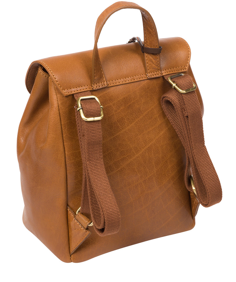 'Simone' Dark Tan Leather Backpack