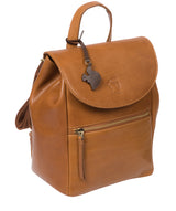 'Simone' Dark Tan Leather Backpack