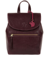 'Simone' Plum Leather Backpack image 1