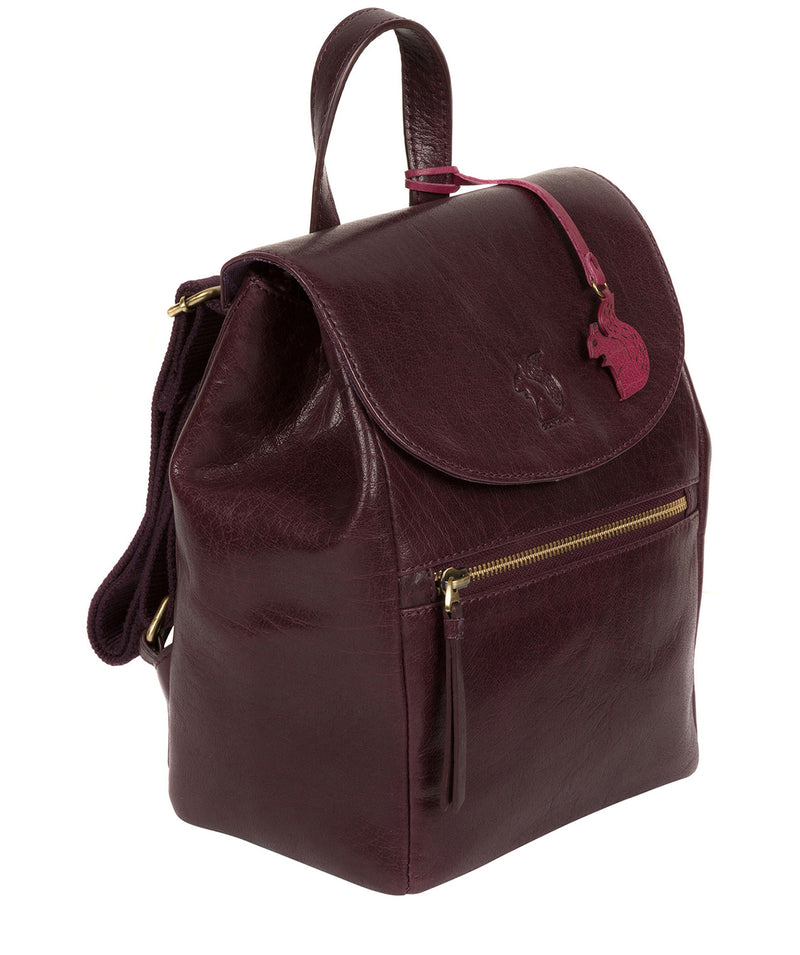'Simone' Plum Leather Backpack image 3
