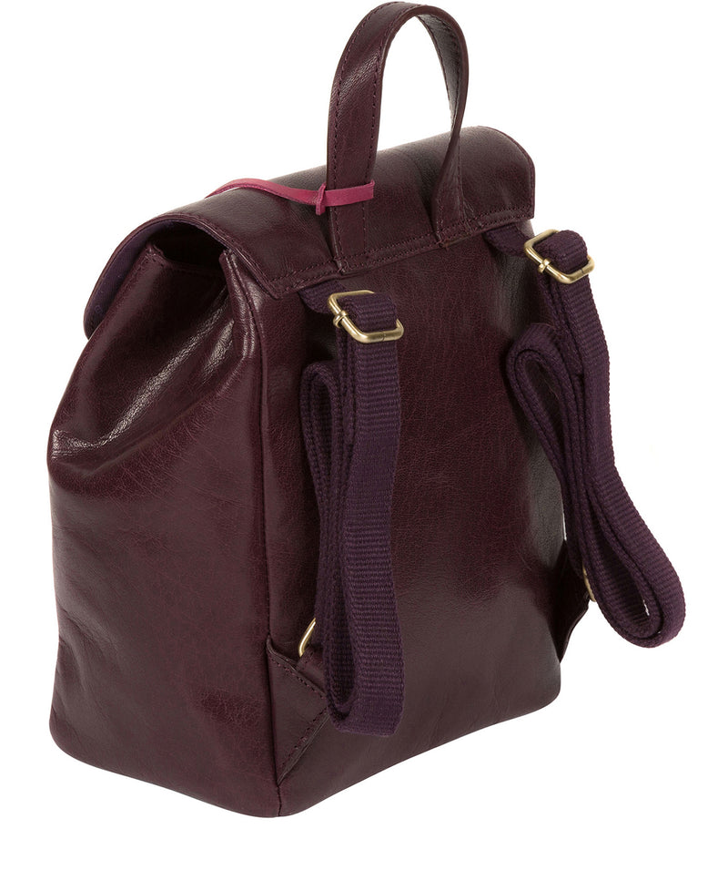 'Simone' Plum Leather Backpack image 4