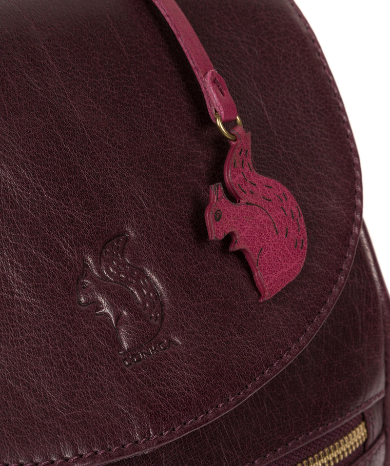 'Simone' Plum Leather Backpack Pure Luxuries London