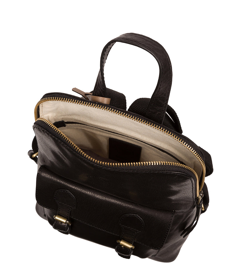 'Kendal' Black Leather Backpack