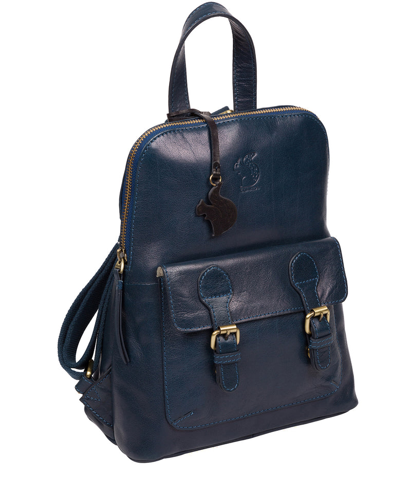 'Kendal' Snorkel Blue Leather Backpack image 5