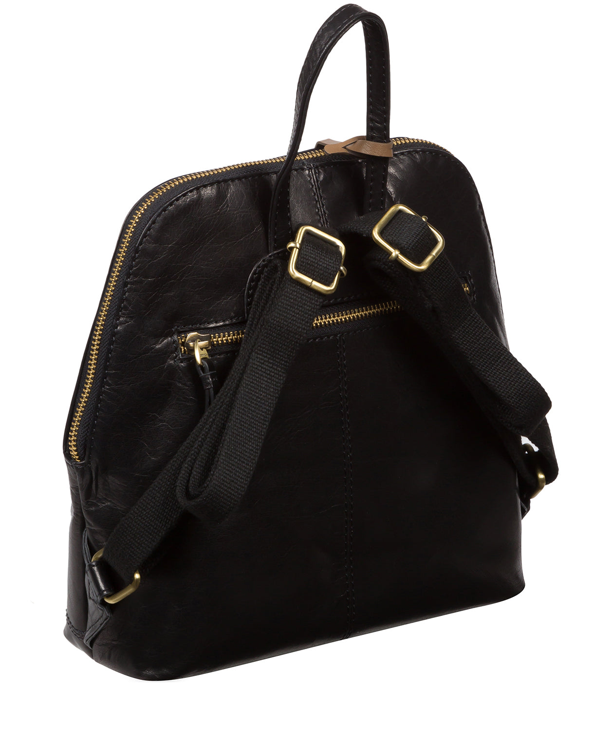 Black Leather Backpack 'Zoe' by Conkca London