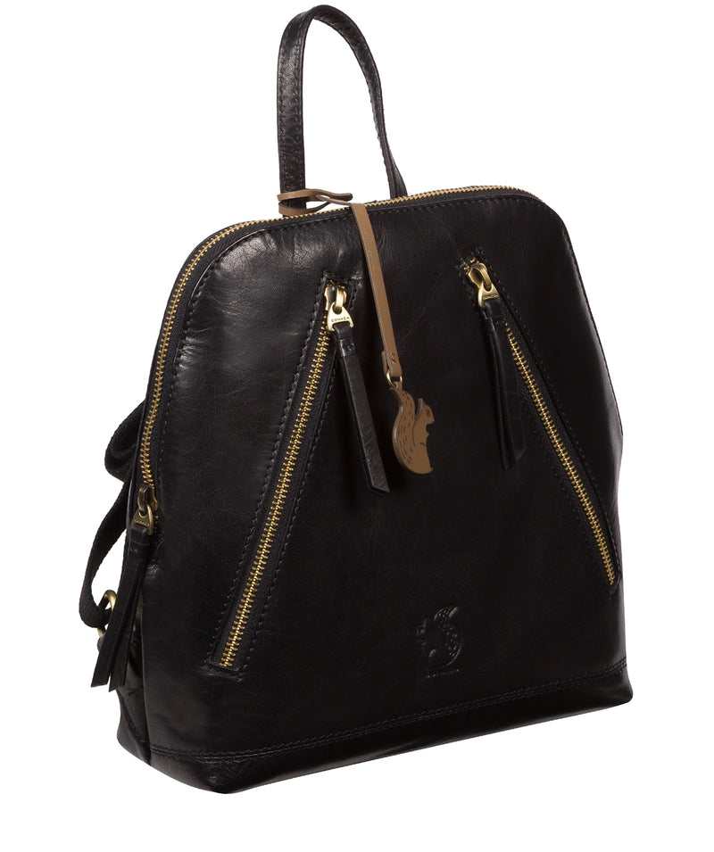 Conkca London Originals Collection #product-type#: 'Zoe' Black Leather Backpack