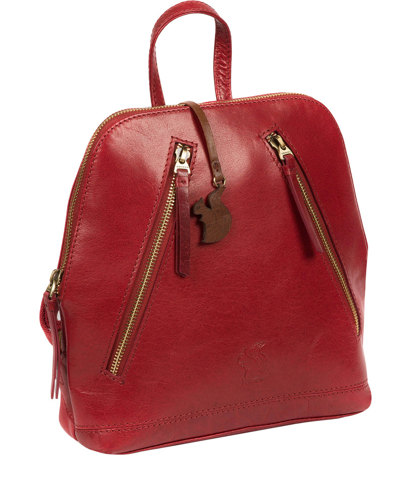 'Zoe' Chilli Pepper Leather Backpack image 5