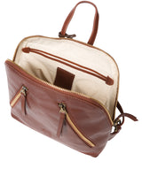 'Zoe' Conker Brown Leather Backpack