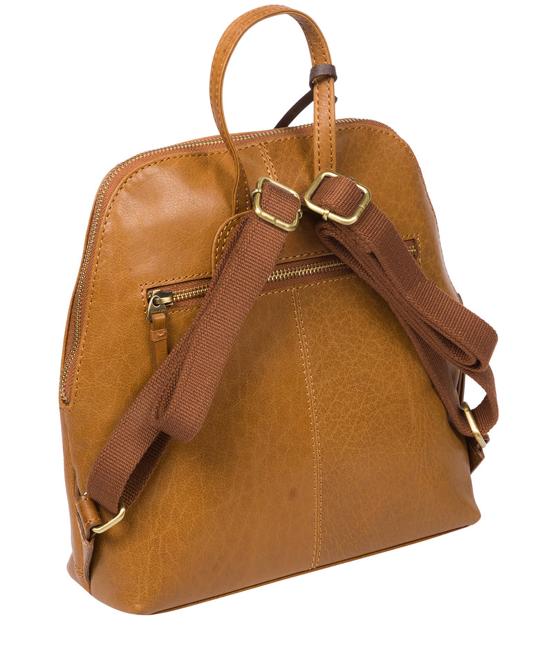 'Zoe' Dark Tan Leather Backpack