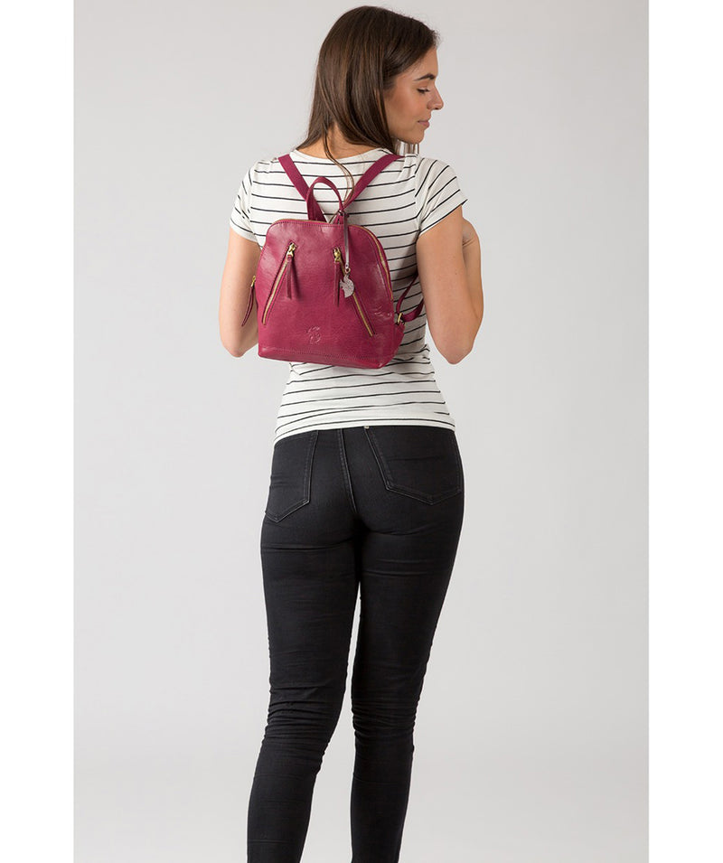 'Zoe' Orchid Leather Backpack image 2