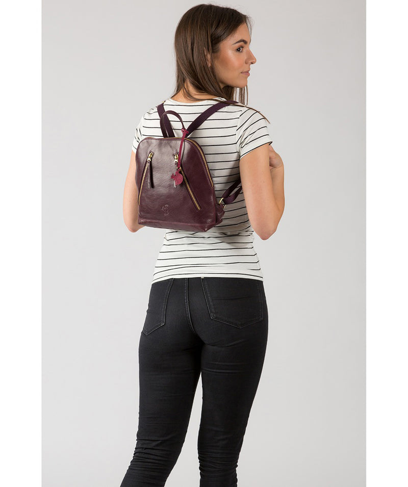 'Zoe' Plum Leather Backpack image 2