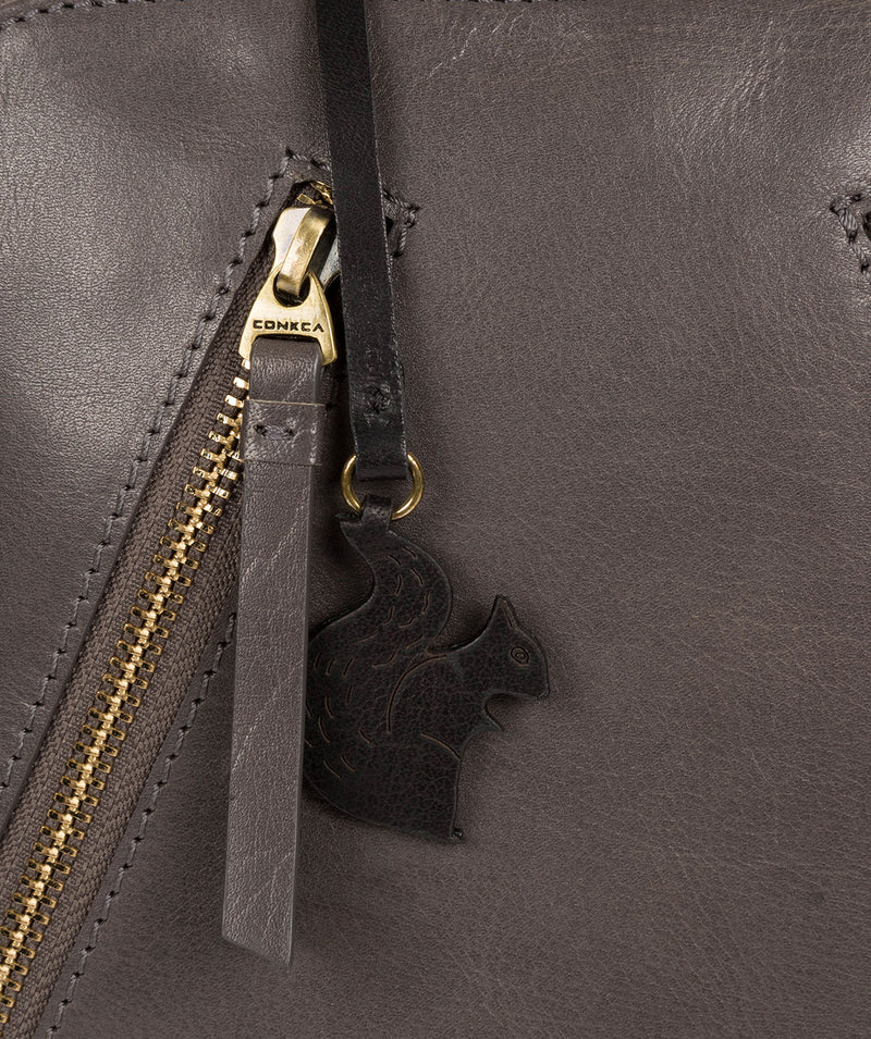 'Zoe' Slate Leather Backpack Pure Luxuries London