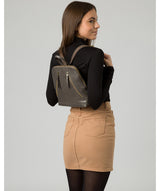 'Zoe' Slate Leather Backpack Pure Luxuries London