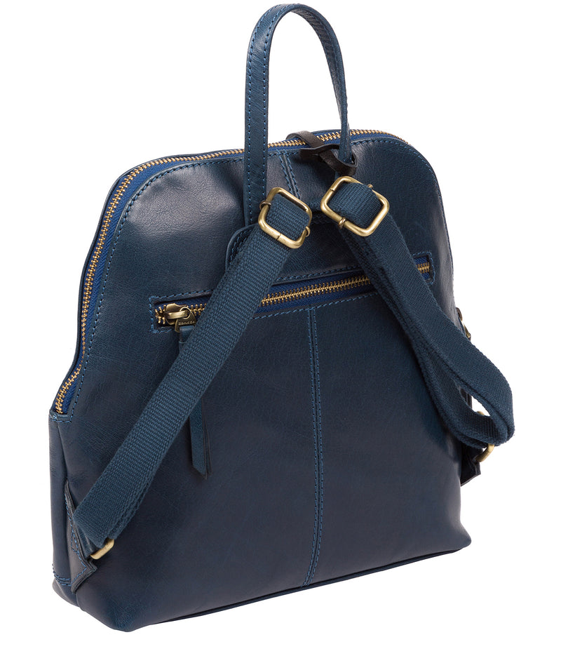 'Zoe' Snorkel Blue Leather Backpack image 3