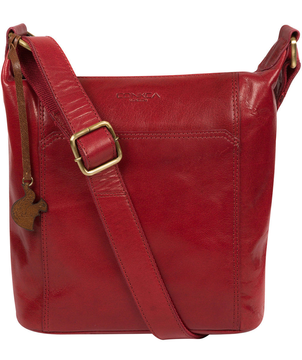 Red Leather Crossbody Bag 'Yasmin' by Conkca London – Pure Luxuries London