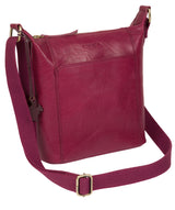 'Yasmin' Orchid Leather Cross Body Bag Pure Luxuries London