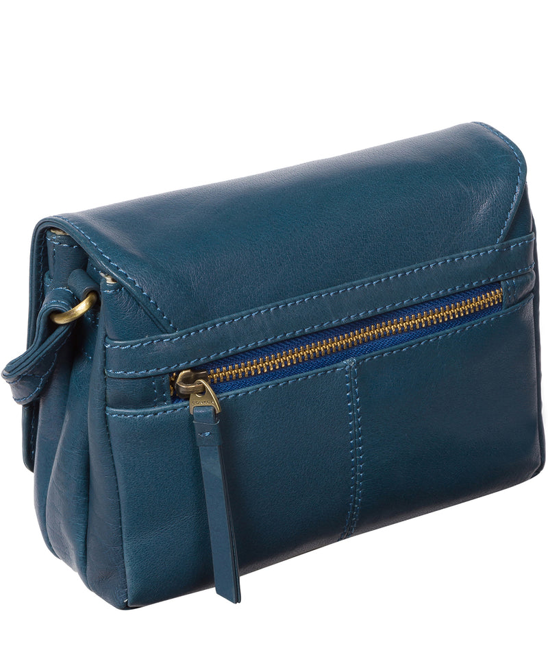 'Marta' Snorkel Blue Leather Cross Body Bag