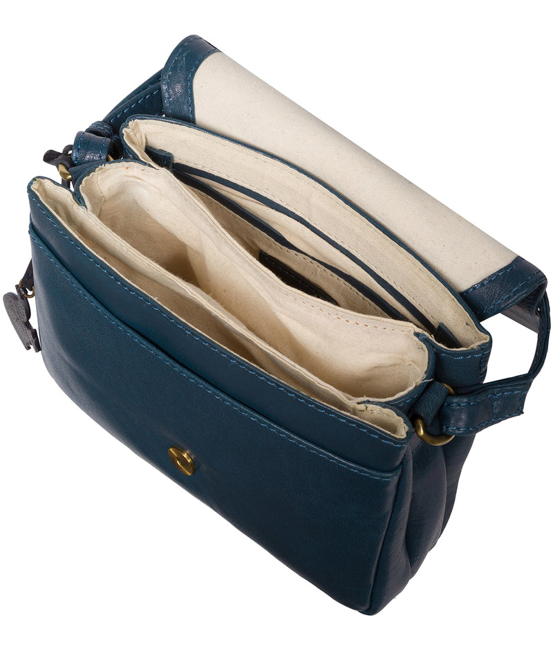 'Marta' Snorkel Blue Leather Cross Body Bag