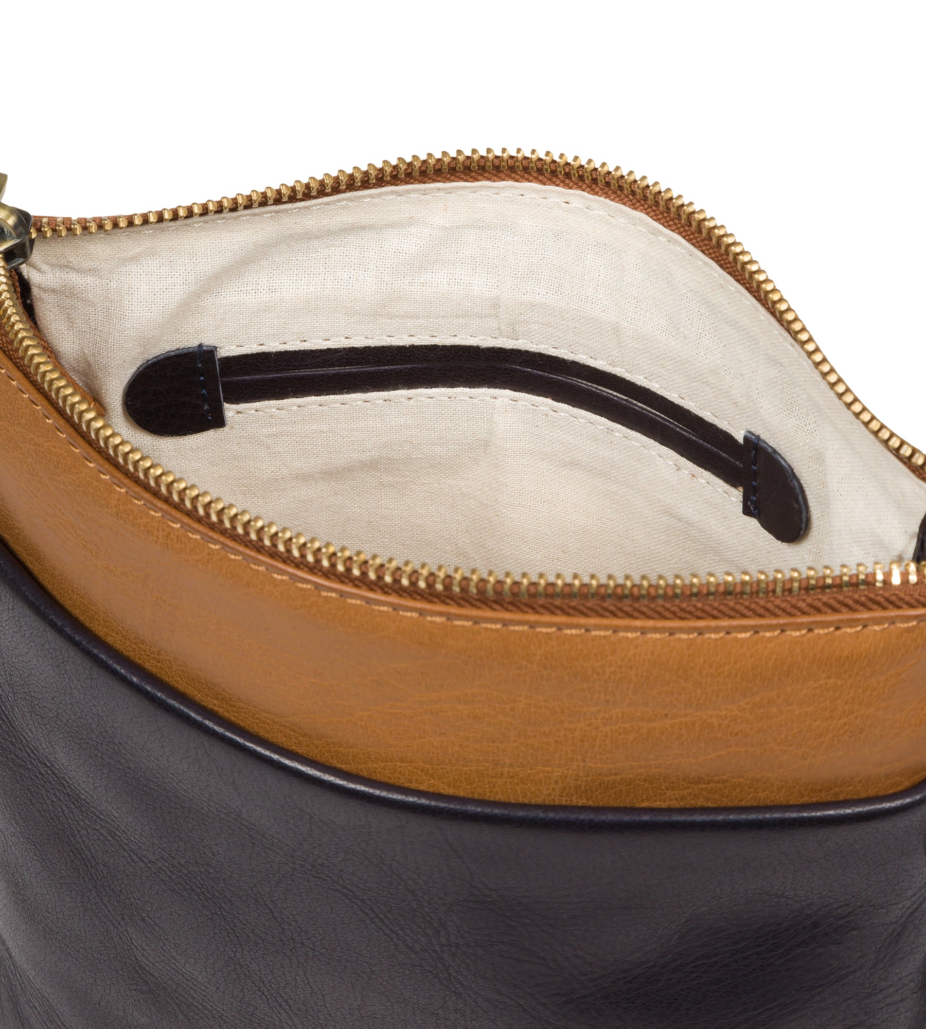 'Nikita' Navy & Dark Tan Leather Cross Body Bag