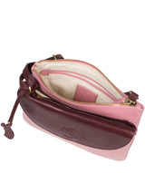 'Tillie' Blush Pink & Plum Leather Cross Body Bag