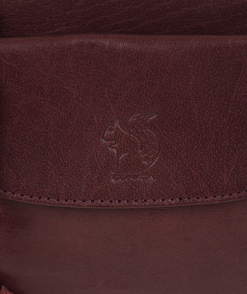 'Tillie' Plum Leather Cross Body Bag image 6