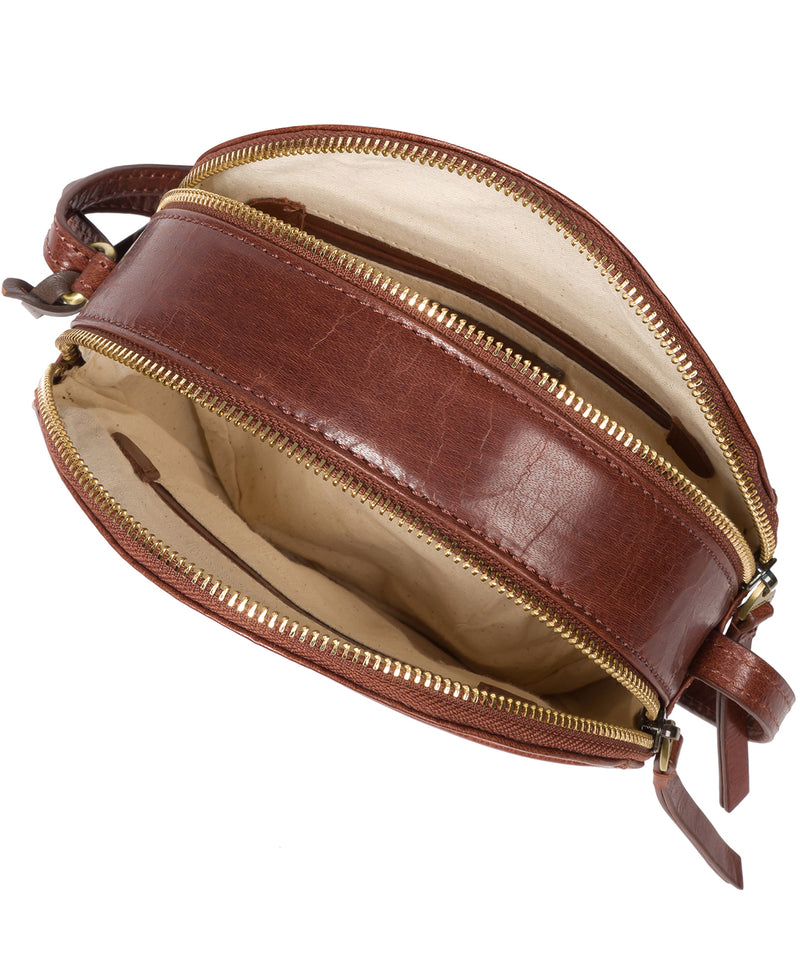 'Rolla' Conker Brown Leather Cross Body Bag