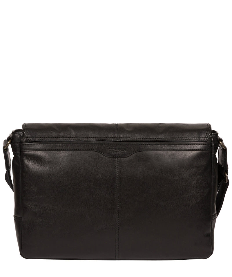 'Leao' Black Leather Messenger Bag image 3