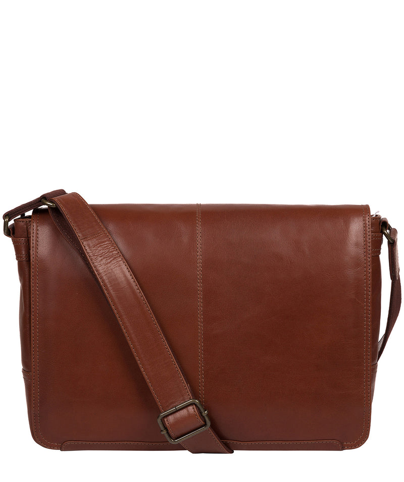 'Leao' Conker Brown Leather Messenger Bag image 1