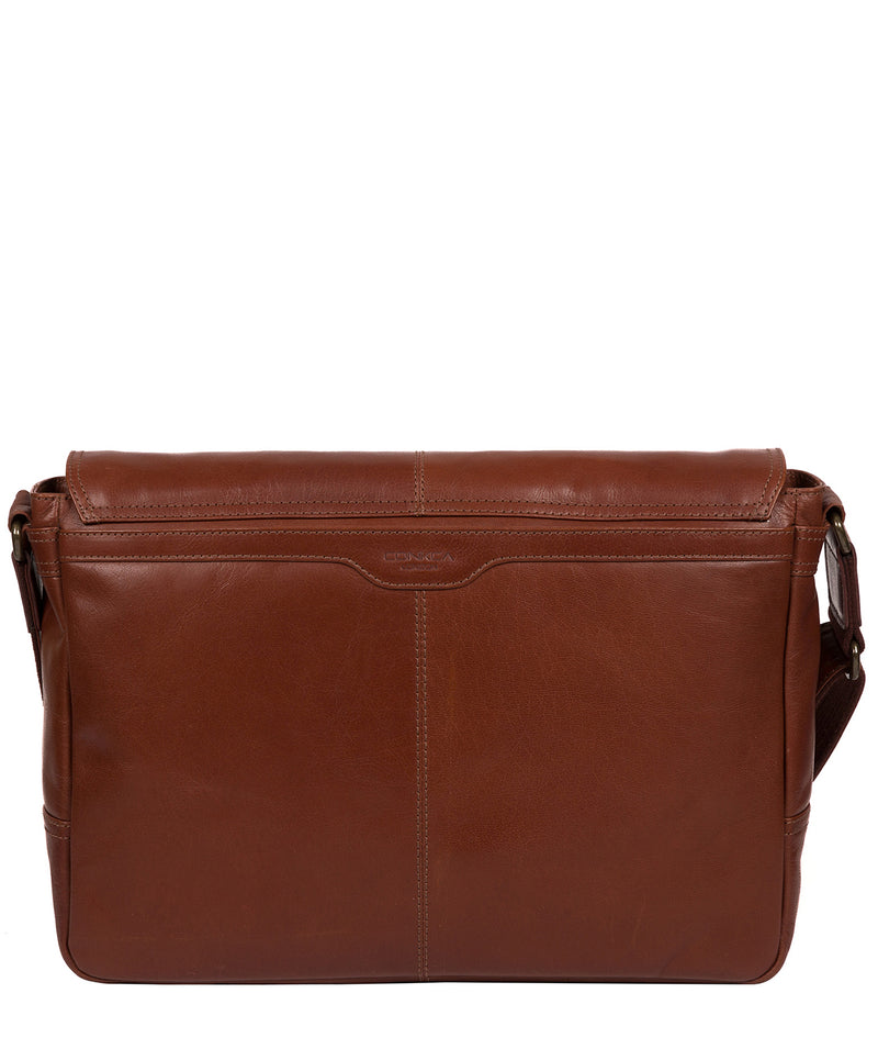 'Leao' Conker Brown Leather Messenger Bag image 3