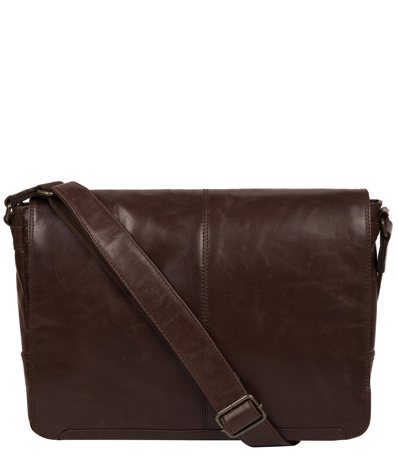 'Leao' Dark Brown Leather Messenger Bag image 1