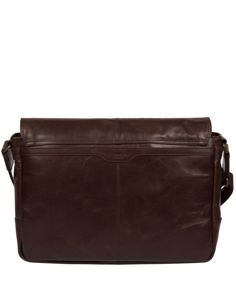 'Leao' Dark Brown Leather Messenger Bag image 3