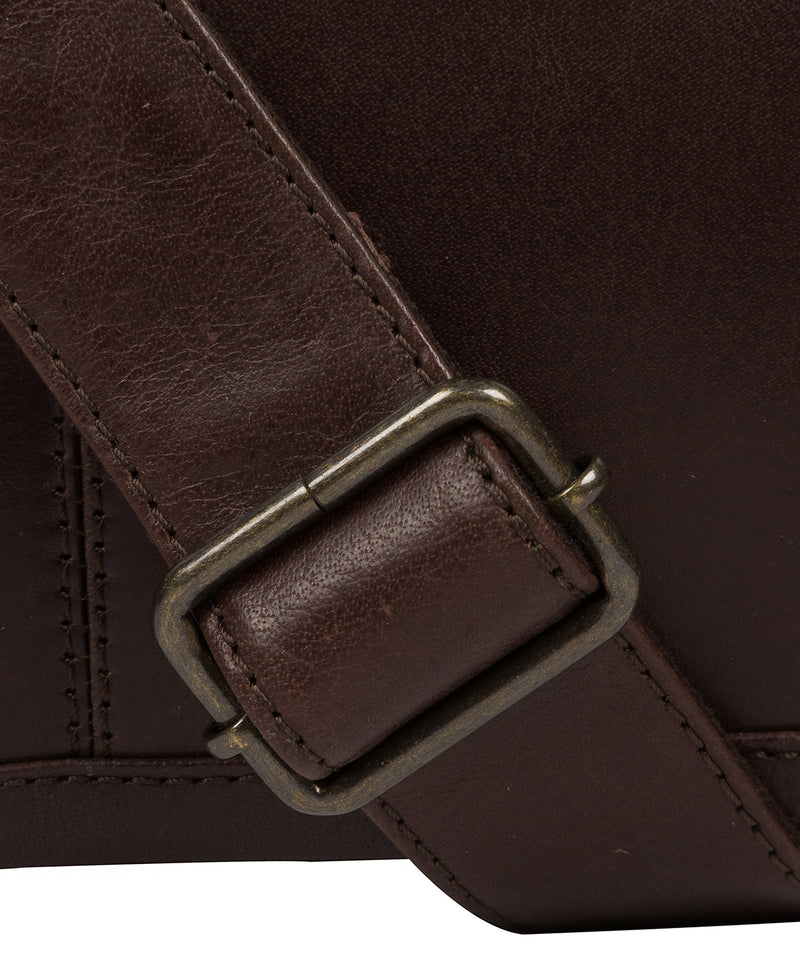 'Leao' Dark Brown Leather Messenger Bag image 6