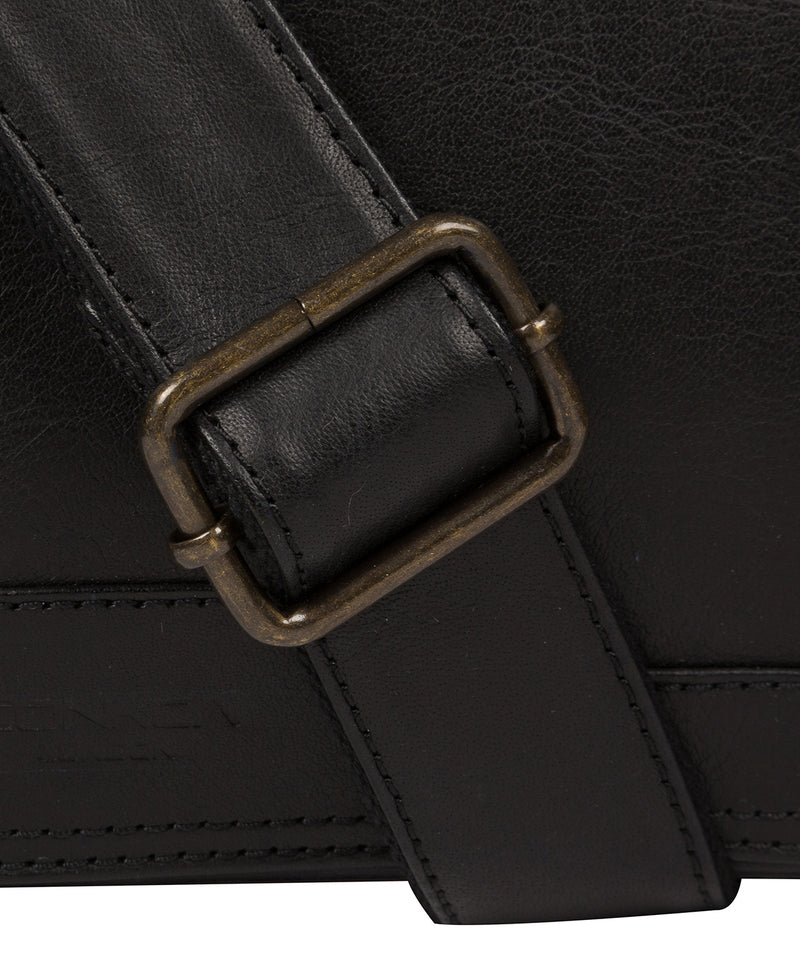 'Zico' Black Leather Messenger Bag image 6