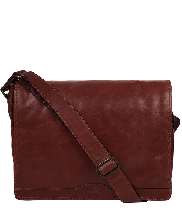 'Zico' Conker Brown Leather Messenger Bag