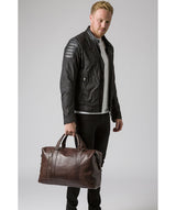 'Rivellino' Dark Brown Leather Holdall