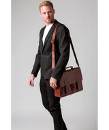 'Scolari' Conker Brown Leather Briefcase