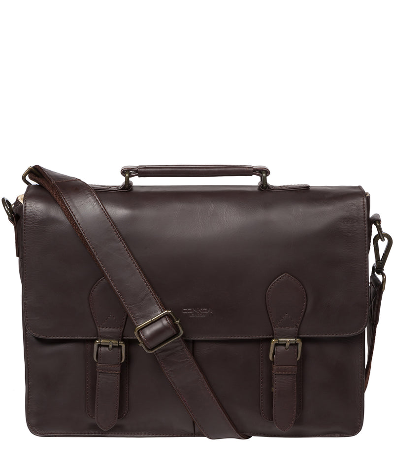 'Scolari' Dark Brown Leather Briefcase