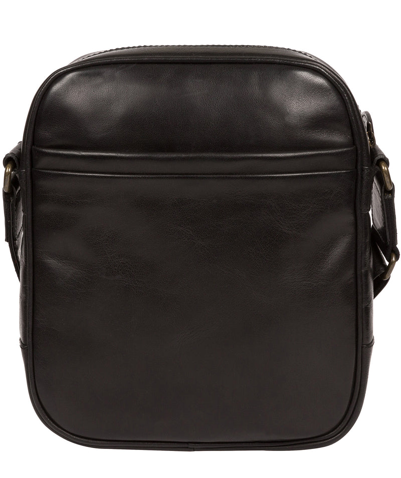 'Carlos' Black Leather Cross Body Bag Pure Luxuries London