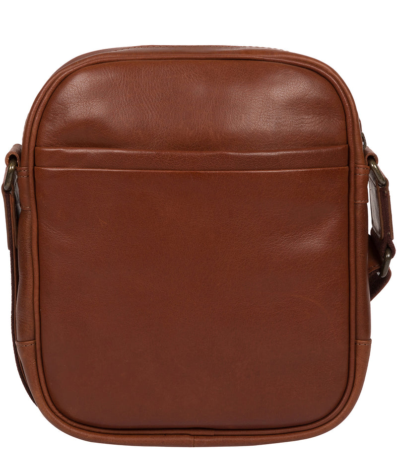 'Carlos' Conker Brown Leather Cross Body Bag image 3