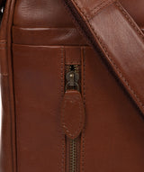 'Carlos' Conker Brown Leather Cross Body Bag Pure Luxuries London