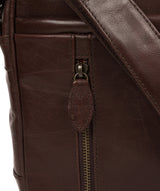 'Carlos' Dark Brown Leather Cross Body Bag image 6