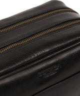 'Alberto' Black Leather Washbag image 6