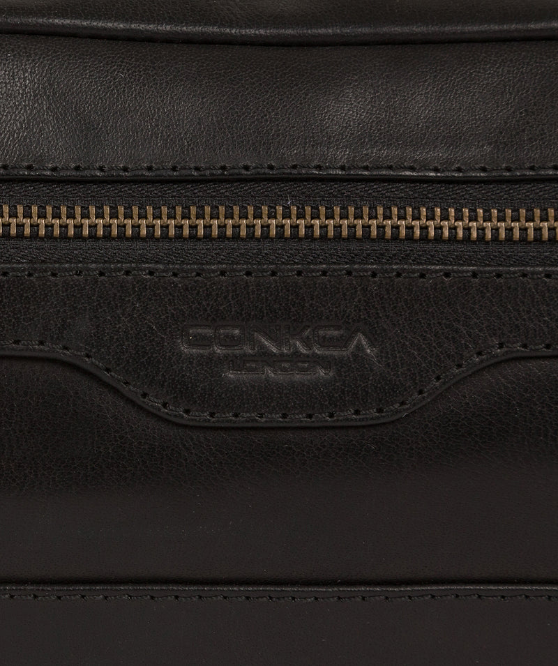 'Careca' Black Leather Washbag Pure Luxuries London